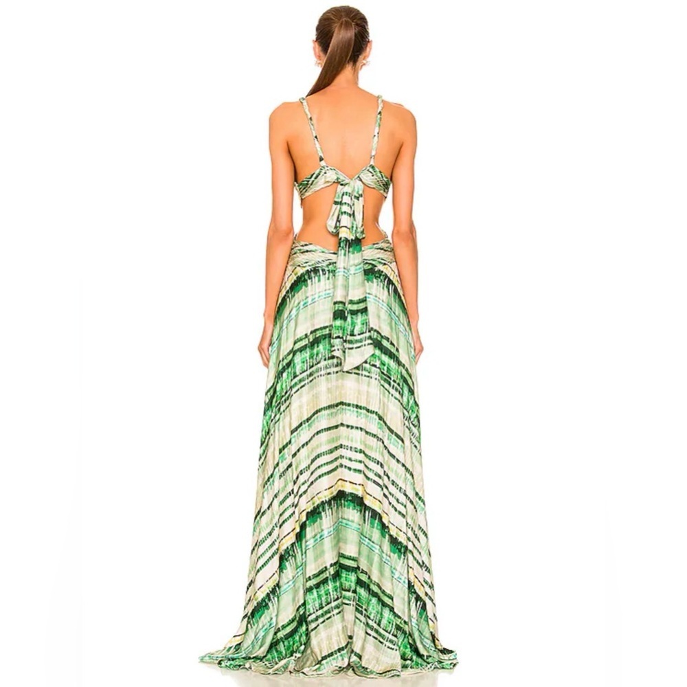 New 12th Tribe Mint Green and White Abstract Print Maxi Dress - Picture 9 of 16